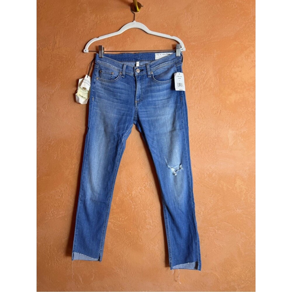NWT Rag & Bone Capri Distressed Raw Hem Jeans Size 27